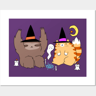 Witch Sloth and Witch Tabby Posters and Art